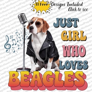 Beagle Hund PNG | Nur ein Mädchen, das Beagle liebt | Süßer Hundeliebhaber Clipart | Haustier Digitaler Download perfekt für T-shirts Tassen Tragetaschen Aufkleber