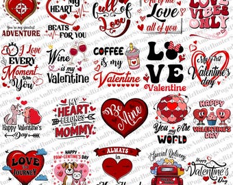 Valentine's Day SVG PNG Bundle: Love Designs for Shirts (Digital Download)