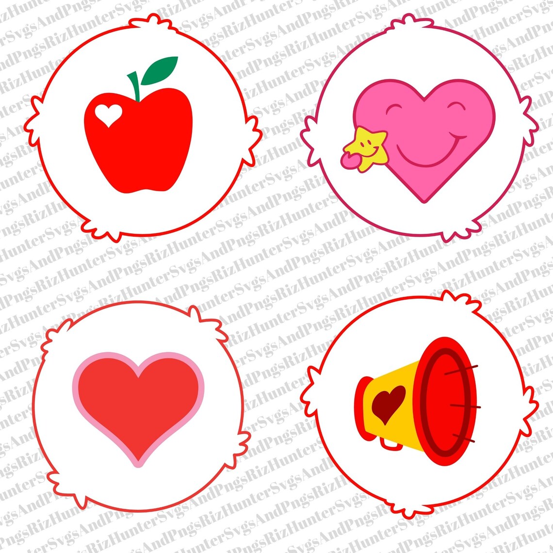 42 Care Bears Belly Badges SVG PNG Bundle Care Bear Belly Badges T ...