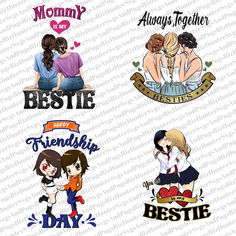 Best Friends PNG | Cute Bestie Design | Fashion Girls Digital Download ...