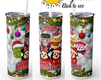 Squishmallow Weihnachten Tumbler Wrap: Kawaii Tiere Sublimation (PNG Download)