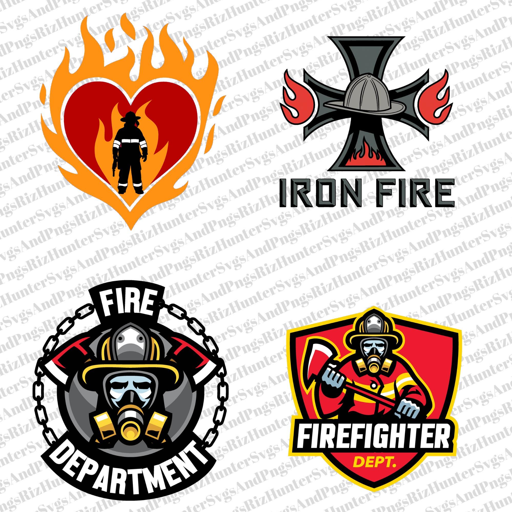 42 Firefighter Logo Bundle: Fire Dept Emblems PNG SVG - Etsy
