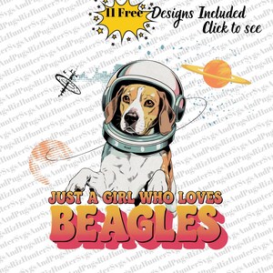 Beagle Dog PNG | Just a Girl Who Loves Beagles | Cute Dog Lover Clipart | Pet Digital Download perfect for T-shirts mugs tote bags stickers