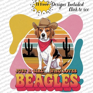 Beagle Hund PNG | Nur ein Mädchen, das Beagle liebt | Süßer Hundeliebhaber Clipart | Haustier Digitaler Download perfekt für T-shirts Tassen Tragetaschen Aufkleber