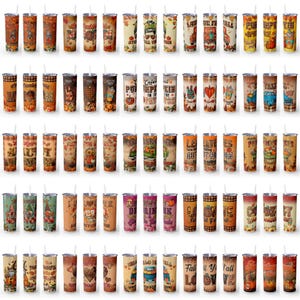 25 Fall Autumn Thanksgiving Bundle PNG 20 oz Skinny Tumbler Wrap Sublimation Leaves Pumpkin Orange Fall Vibes Cozy Season Leaf Instant