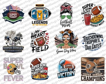 Super Bowl Football PNG Bundle: Game Day Clipart (Digital Download)