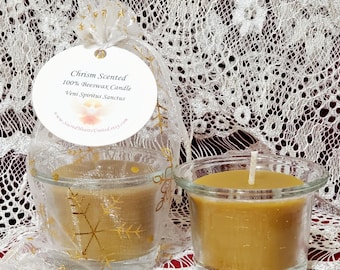 Chrism Scented Beeswax Votive: Catholic Prayer Candle