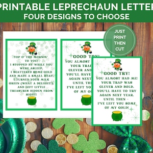 Leprechaun Letters Printable, St. Patrick’s Day Kids Surprise, Leprechaun Designs,  Leprechaun Treasure Hunt, Instant Download