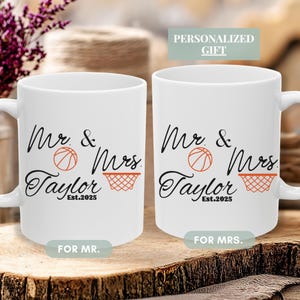 Personalized Mr and Mrs Mug | Custom Coffee Mugs for Couples, Wedding & Anniversary Gifts, Fun Unique Drinkware for Newlyweds | Mug Gift