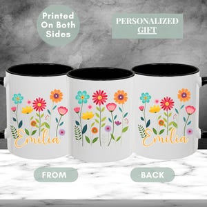 Birth Month Flower Mug, Celebrate Every Birthday with a Personalized, Custom Floral Coffee Cup for a Meaningful Birthday Gift, Birthday Gift