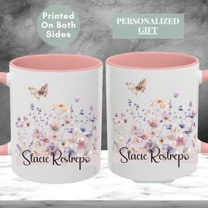 Custom Name Mugs, Birth Flower Mug, Mug Gift, Custom Birthday Gift, Birth Month Flower Mug, Floral Coffee Cup, Personalized Flower Mug