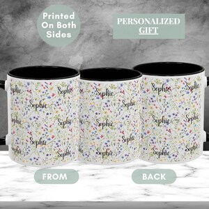 Personalized Birth Flower Mug, Custom Name Mugs, Birth Month Flower Mug, Floral Coffee Cup, Custom Birthday Gift, Birth Flower Mug, Mug Gift