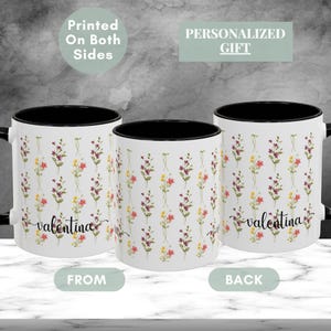 Custom Name Mugs, Birth Month Flower Mug, Floral Coffee Cup, Custom Birthday Gift, Birth Flower Mug, Birth Mug, Personalized Wildflowers Mug
