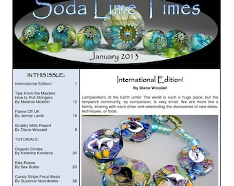 Jan 2013 Soda Lime Times Lampworking Magazine (PDF) - International Issue - by Diane Woodall