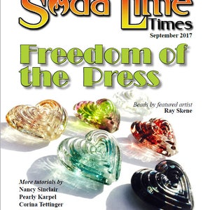 Sept 2017 Soda Lime Times Lampworking Magazine - Pressed Beads - (PDF) - by Diane Woodall
