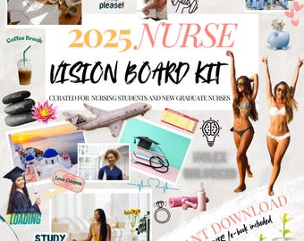 Nursing Student Vision Board Kit | NCLEX ebook and Study Resources included