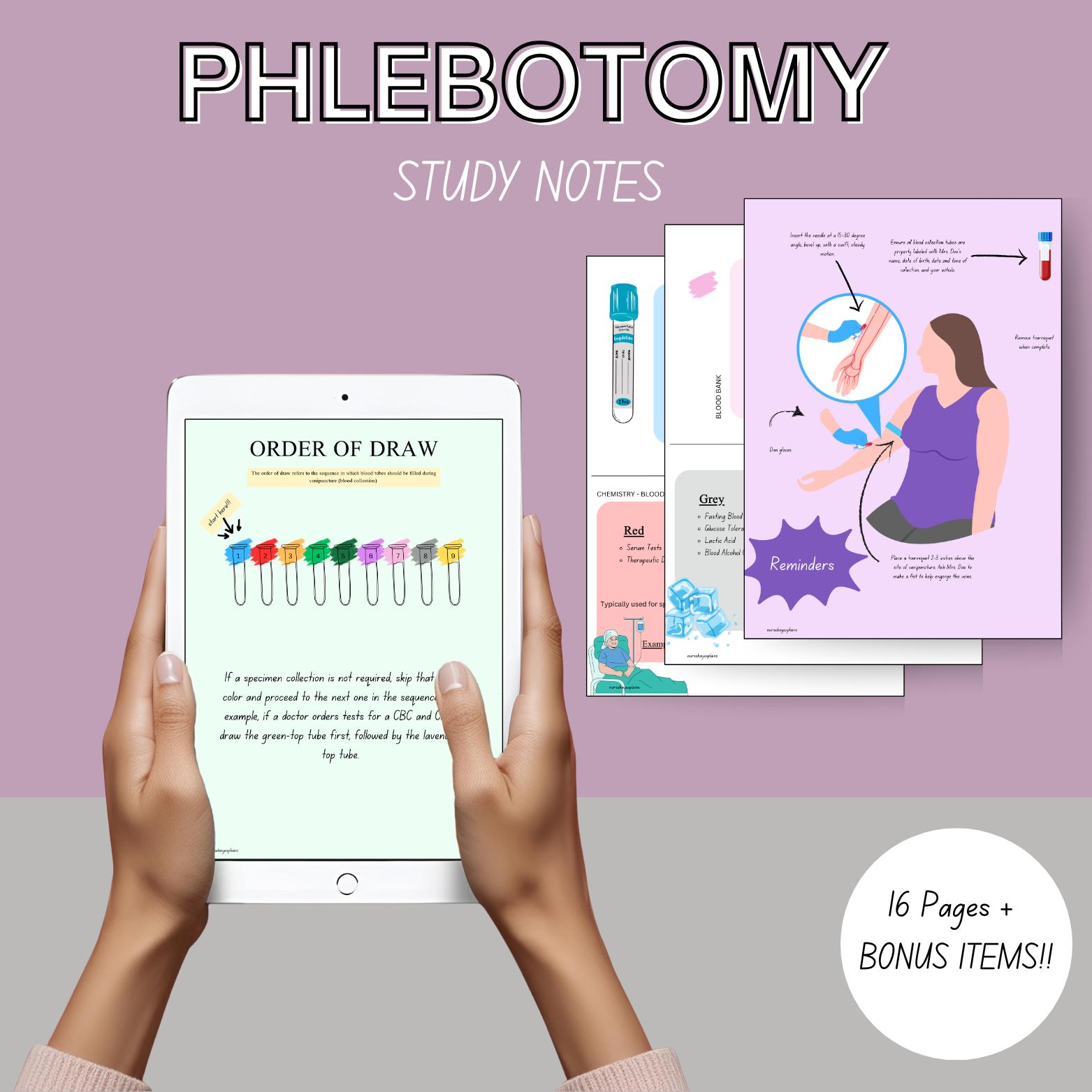 Phlebotomy Notes Phlebotomy Study Guide, Phlebotomist Notes, Phlebotomy Basic, Gift for ...