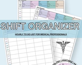 Nurse Shift Organizer | Nurse Report Sheet | Hourly To Do List for Nursing Students | Clinical Rotation and Residency Resource
