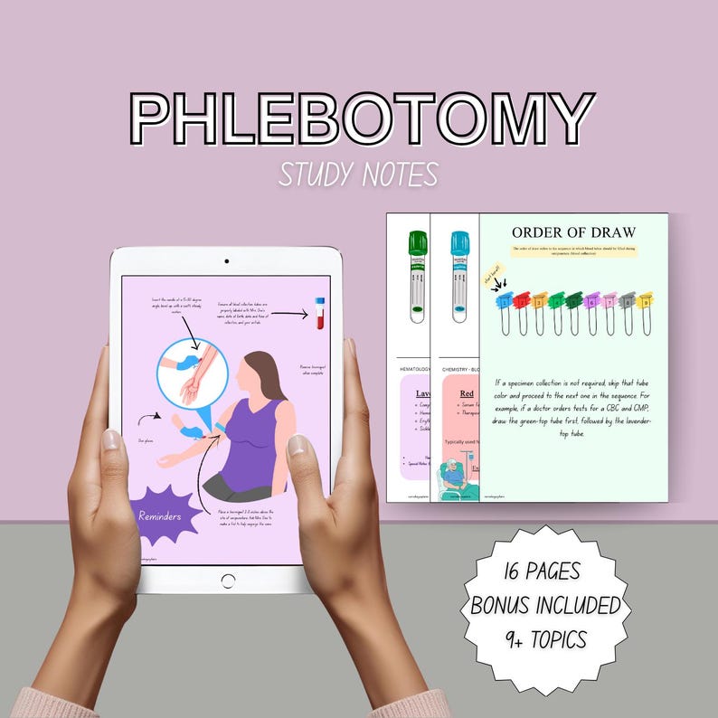 Phlebotomy Study Guide, Phlebotomist Notes, Phlebotomy Basic, Gift for ...
