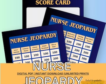 Jeu de fête pour diplômés en soins infirmiers, cadeau de retraite d'infirmière, jeu de la semaine de l'infirmière, idées de fête de remise des diplômes d'infirmière, jeu de fête à thème infirmière, jeu d'unité de soins infirmiers