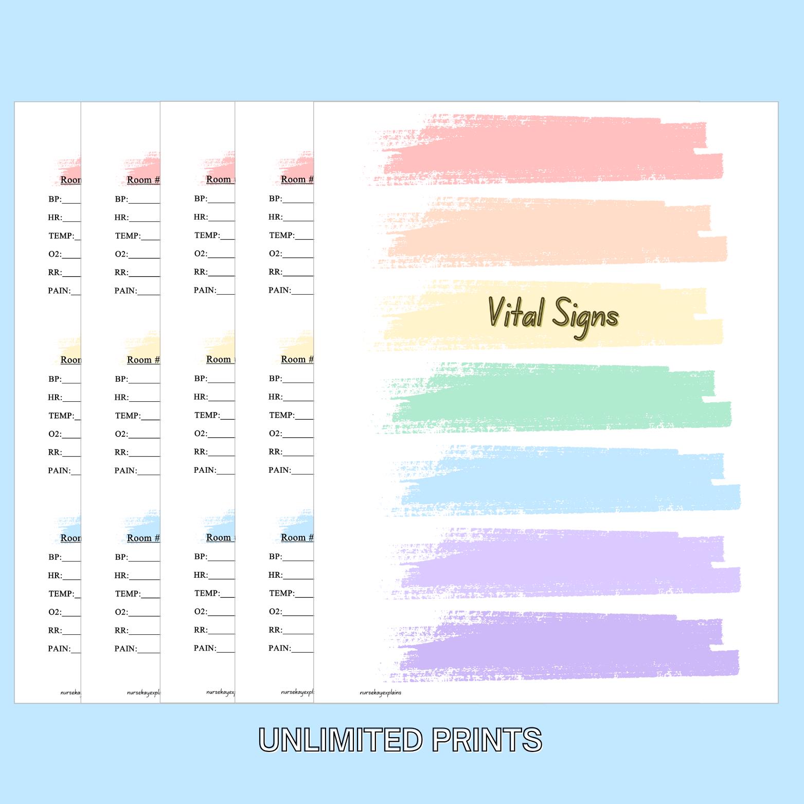 Sign Without Tracker Comprehensive Vital Signs Tracker, Printable Vital Sign Chart and Log ...