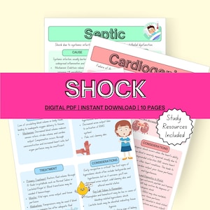 Shock Nursing School Study Guides, Shock and Hemodynamics Nursing School Student Notes, Shock Nursing School Student Cheat Sheet