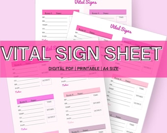 Comprehensive Vital Signs Tracker,  Printable Vital Sign Chart and Log Sheet, Vital Sign Tracker, Vital Sign Sheet, Monitoring Vital Signs