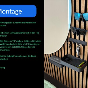 Storage for acoustic panels, key rack, wall mount, drill-free installation, mini wall shelf, decorative organizer, modern, housewarming gift image 6
