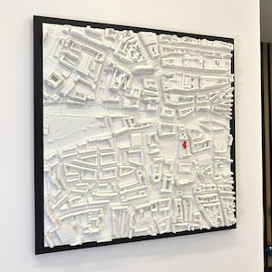 Hochzeitsgeschenk personalisiert | 3D Stadtkarte mit Koordinaten im Rahmen