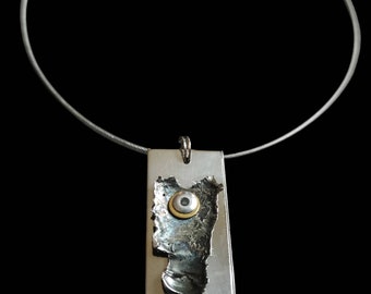 Mixed Metal Pendant Necklace