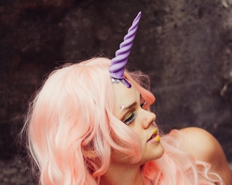 Unicorn Horn Headband Costume Cosplay 3D Printed Lavender Adjustable Fits all sizes Fantasy Dress up Mythical Creature MTcoffinz