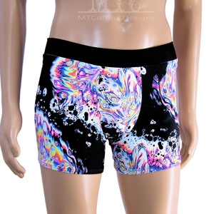 Mens Rave Shorts Acid Trip UV Reactive Booty Shorts Pole Dance Fitness Festival Outfit Raver Festival Man EDM MTcoffinz