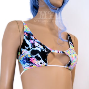 Acid Trip Neon Lava Rave Top 80s UV Reactive Trippy Bikini  EDM Dance Festival Cleavage Revealing Shirt All Sizes - MTCoffinz