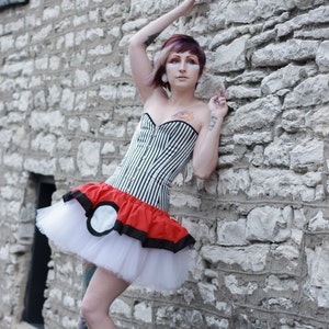 Cosplay costume Pokemon PokeBall Red White gotta catch 'em all TuTu All Sizes MTCoffinz image 1