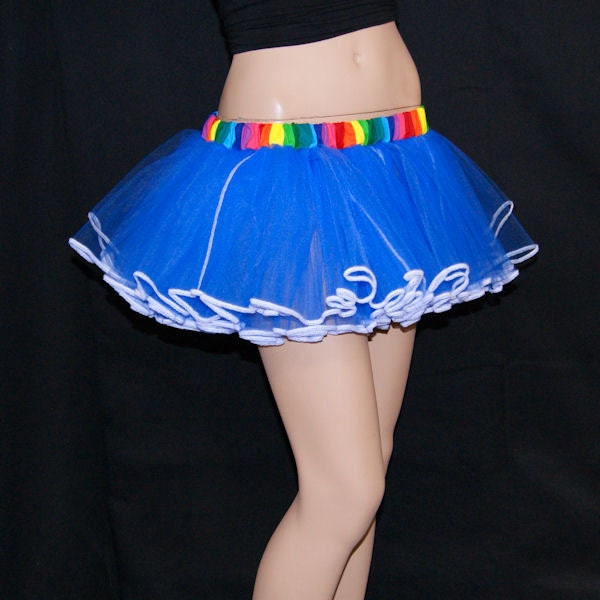 UV Blue Rainbow Piped Costume Tutu Skirt Mtcoffinz All Sizes Etsy