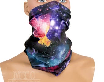 Festival dust mask bandit mask music festival playa mask rave outfits Neon UV Galaxy reactive scarf unisex - MTCoffinz