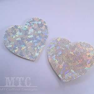 Cracked Ice White Silver Holographic UV Reactive Pasties Nipple Covers Body Stickers Glitter Rave Festival Dance Stick On MTcoffinz