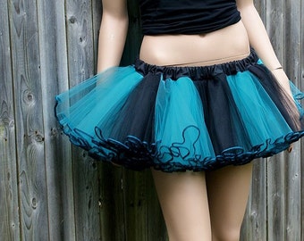 Sea Nymph Teal Black Striped Adult TuTu All Sizes MTCoffinz