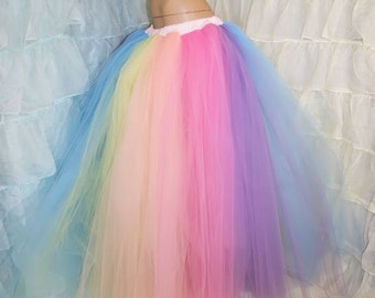 Wedding  bride Pastel  goth Rainbow Faerie Formal Alternative Wedding Skirt Fae All Sizes - MTCoffinz LGBTQ