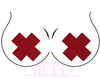 Red Velvet X Pasties Nipple Covers Body Stickers Unisex Rave Festival Dance Stick On MTcoffinz