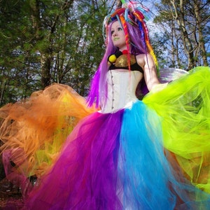 Neon Rainbow Faerie Formal Alternative Wedding Skirt Fae All Sizes MTCoffinz image 1
