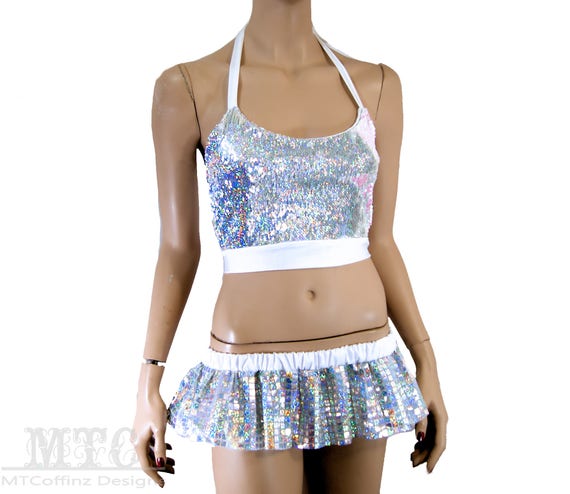 Holographic Micro Mini Skirt Rave Outfit Festival Clothes Holo Man EDM Hardstyle All Sizes Mtcoffinz Etsy Canada