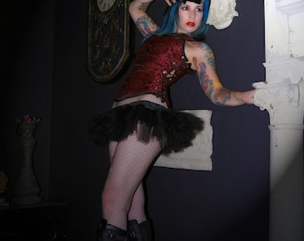 Micro Mini Black Gothic Ballet TuTu goth gogo dance adult ALL SIZES MTCoffinz