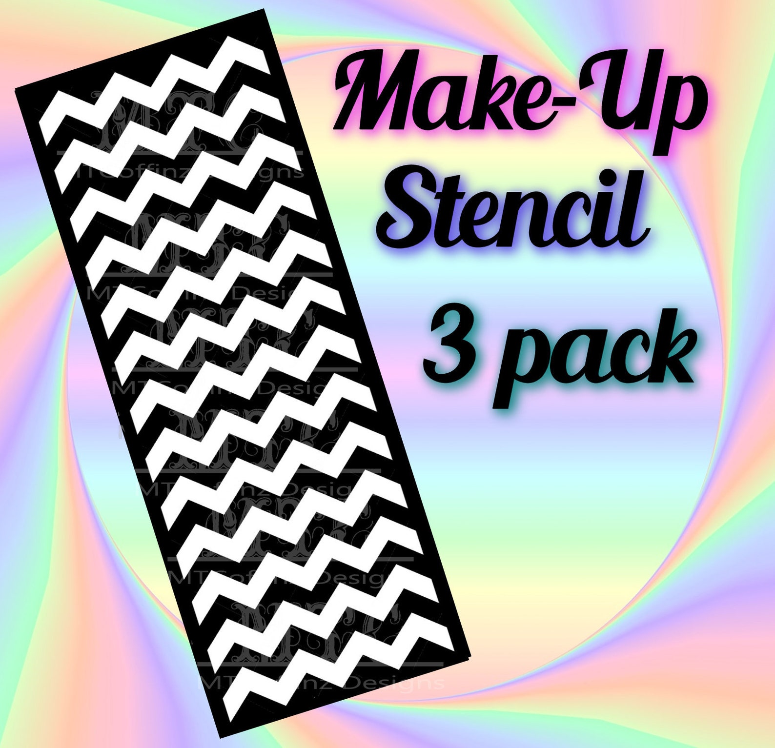 Small Chevron Makeup Swatch Stencils Adhesive 3 Sheets per | Etsy