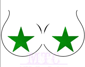 Metallic Kelly Green Shiny Star Pasties Nipple Covers Body Stickers Unisex Rave Festival Dance Stick On MTcoffinz