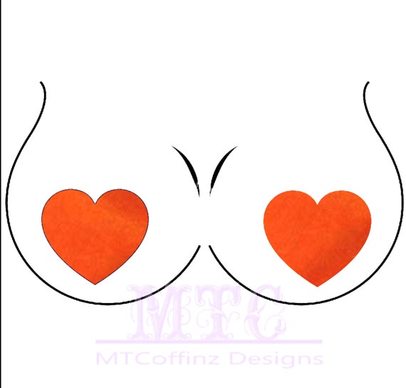 Orange Stretch Velvet Heart Pasties Nipple Covers Body Stickers Unisex Rave  Festival Dance Stick On MTcoffinz