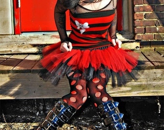 Dark Faerie Red Black Nurse Layered TuTu adult ALL SIZES MTCoffinz