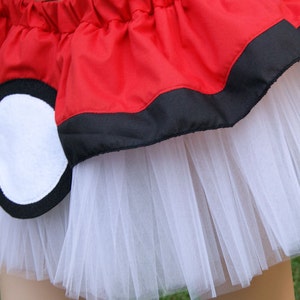 Cosplay costume Pokemon PokeBall Red White gotta catch 'em all TuTu All Sizes MTCoffinz image 4