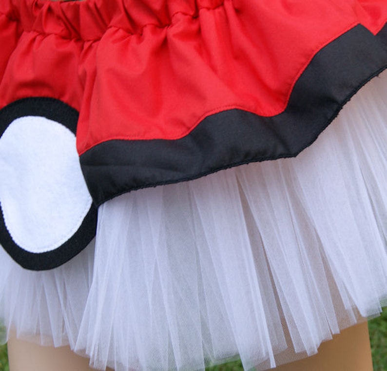 Cosplay costume Pokemon PokeBall Red White gotta catch 'em all TuTu All Sizes MTCoffinz image 4