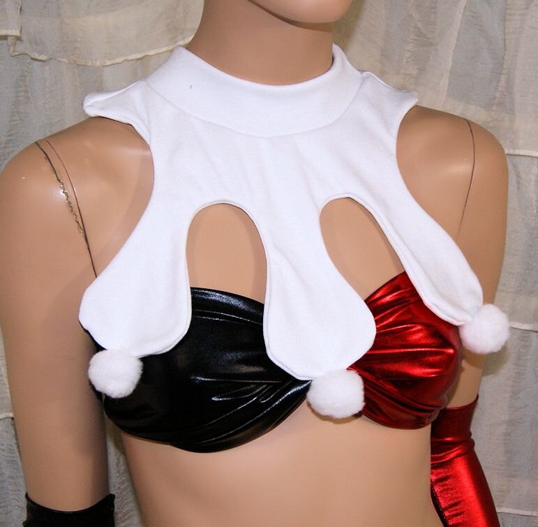 Harlequin Jester Clown Costume Cosplay Neck White Collar  MTCoffinz